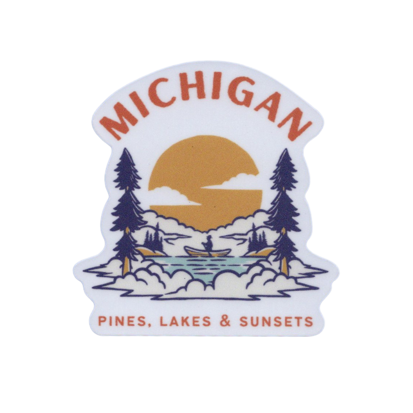 MIchigan Pines,Lakes & Sunsets Sticker