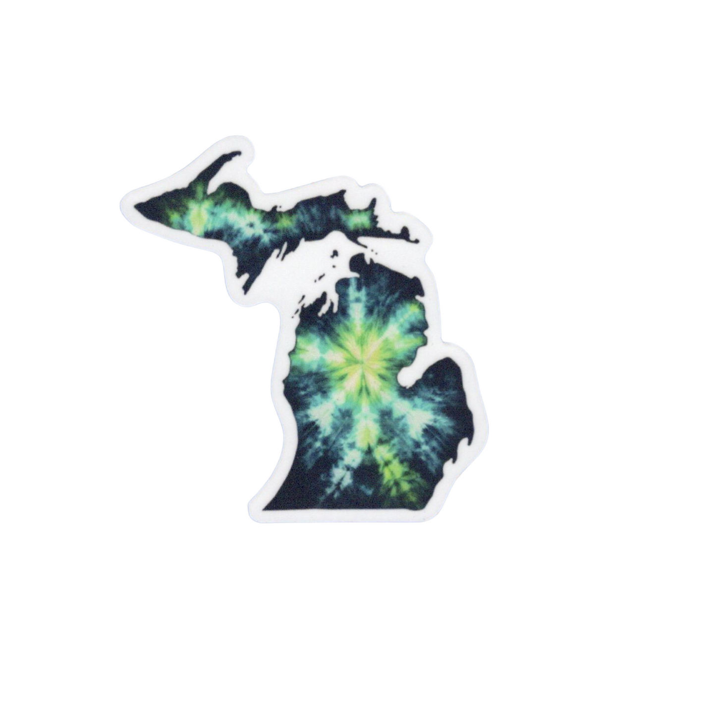 Michigan Forest Sunburst Vinyl Sticker – A Unique Tie-Dye Perspective