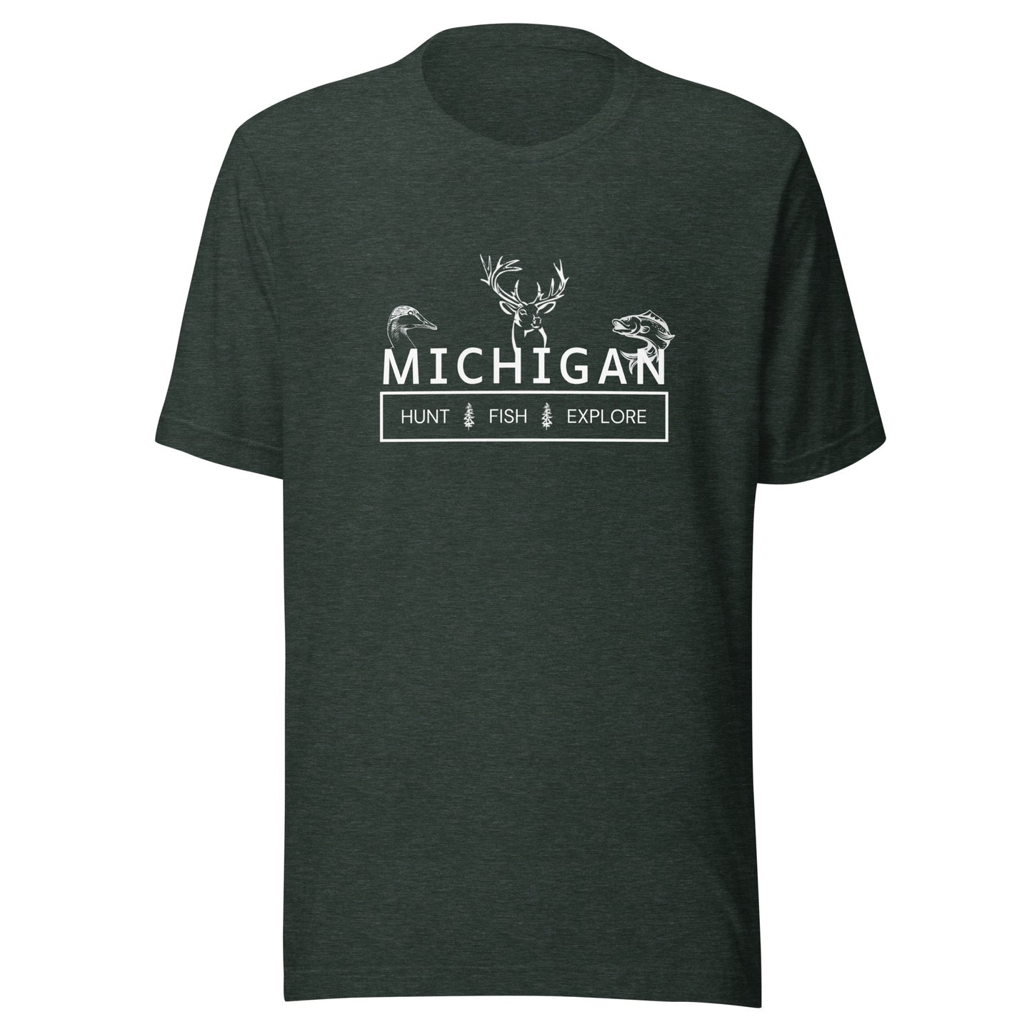 Hunt, Fish and Explore Michigan Unisex T-Shirt